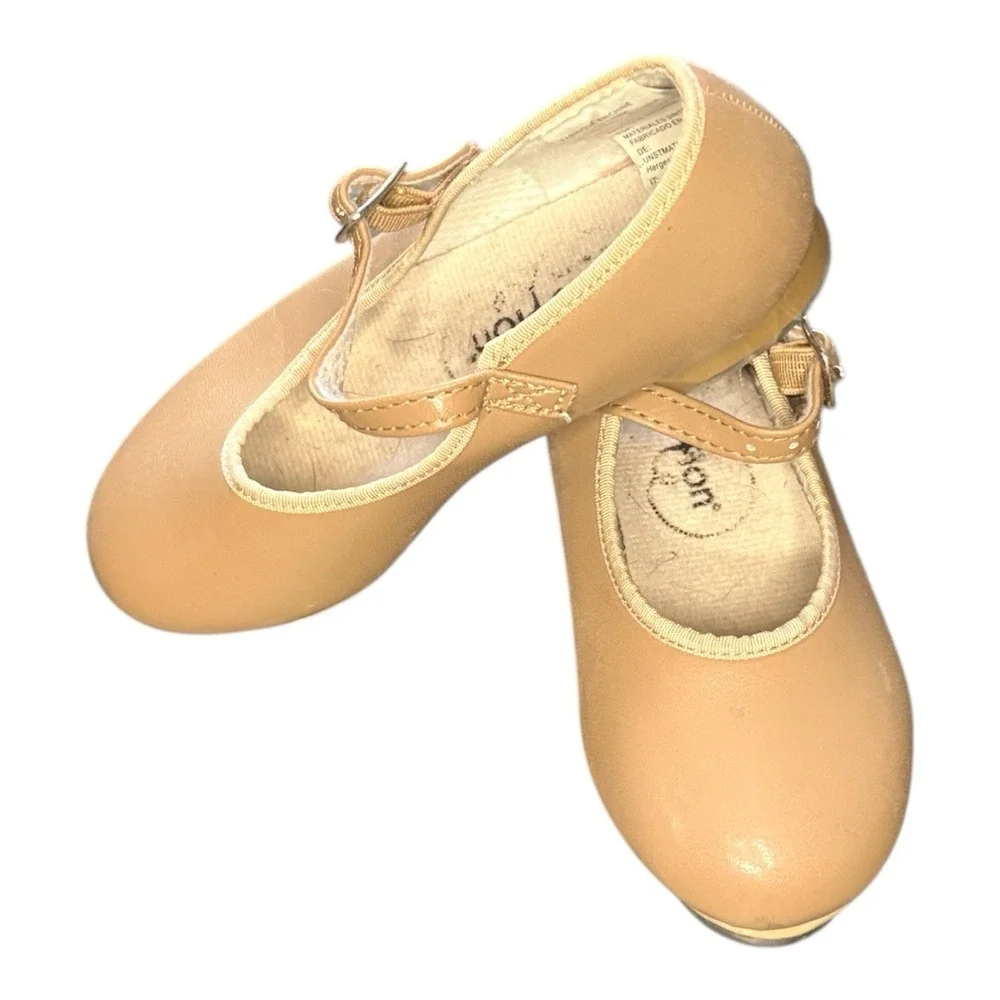Revolution Dancewear U-Shell Tan Tap Shoes (826)‎ Sz 12 Children's